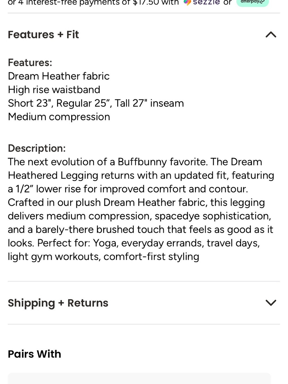 Buffbunny Dream Heathered Legging - Picture 3 of 6